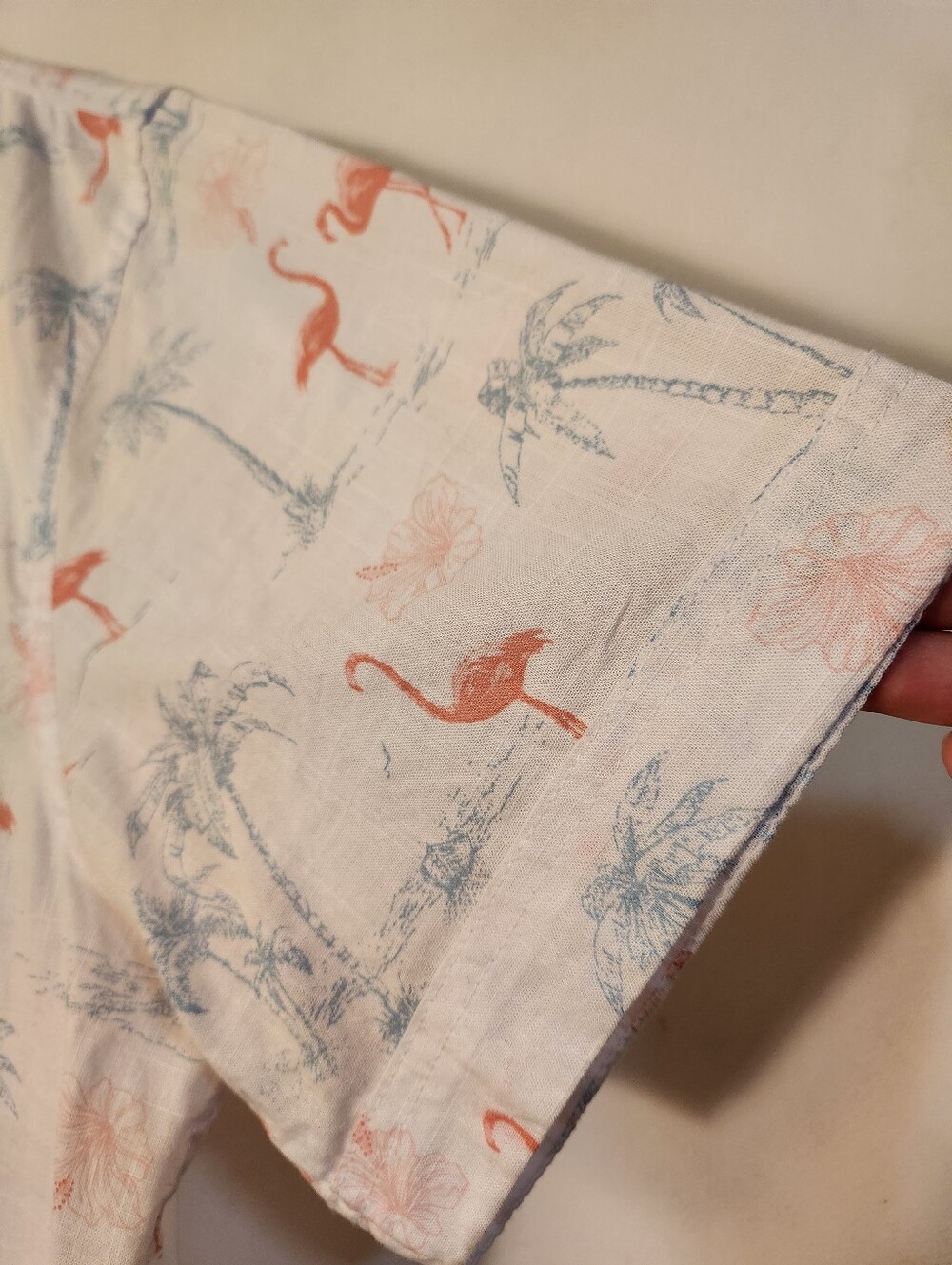 Izod White Short-Sleeve Camp Shirt with Coral Flamingo Print - Picture 4 of 6